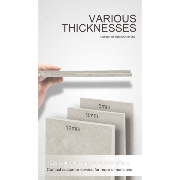 Decorative 100% Non Asbestos Fiber Cement Board Fireproof Fiber Cement Panel 6mm