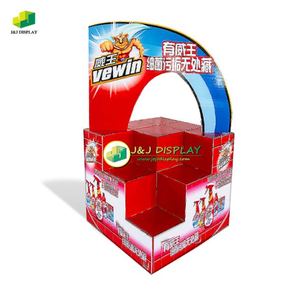 Indoor Floor Display Stand Corrugated Cardboard Foldable Retail Dump Bin Display