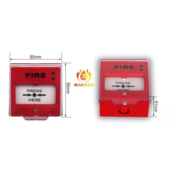 Fire Fight Equipment Emergency Push Button Fire Manual Call Point With Led Indicator