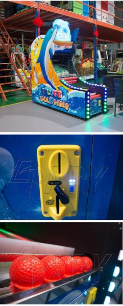 Dolphin Bowling rolling balls Game EPAKR kids Funny Sports playground coin operated machine