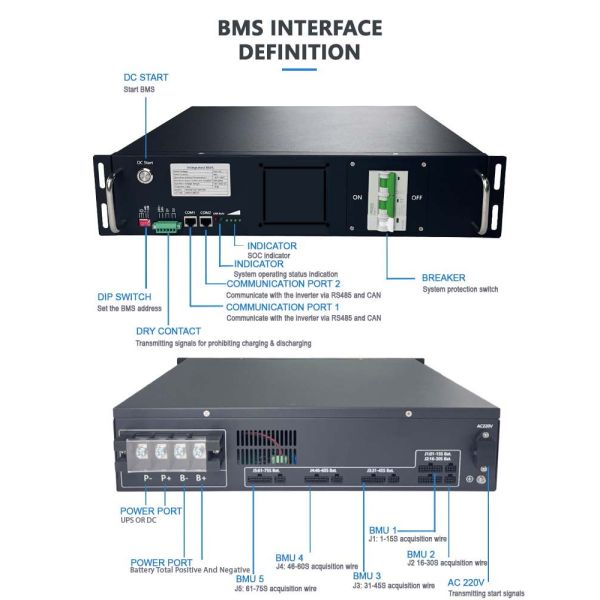 High Volt BMS Advanced 75S 240V 50A Integrated BMS With Parallel Function Power Solution For BESS UPS Solar Energy