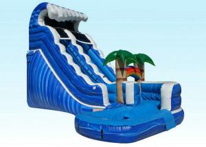 China PVC Kids Inflatable Water Slide , Blue Jungle Monster Inflatable Wave Pool Slide on sale