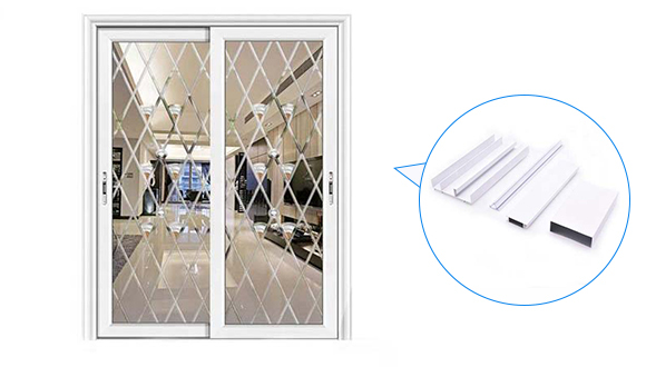 Decorative Texture Door Aluminium Profile Powder Coating Surface