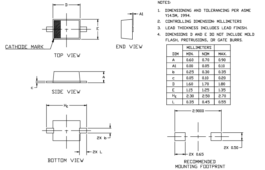 1N4148WS High-Speed Switching Diode with 100V Rating 150mA Current Ultra-Low 2pF Capacitance 4ns Recovery SOD-323 Miniature Package AEC-Q101 Qualified
