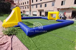 China Inflatable Football Field Outdoor Interactive Inflatable  Soccer Field For Kids Adults on sale