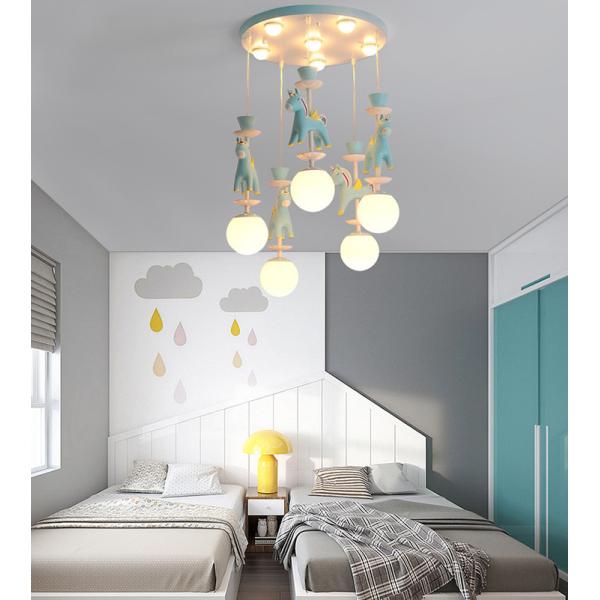 Kid Room E27 Nordic Pink Modern Pendant Light with Five or Three Heads