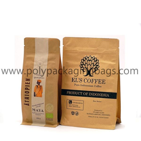 Customized supplier recyclable tea flat bottom kraft ziplock bag