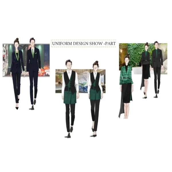 Fashionable Advanced Customization Desig High-End Elegent Design Work Uniform for Waiter