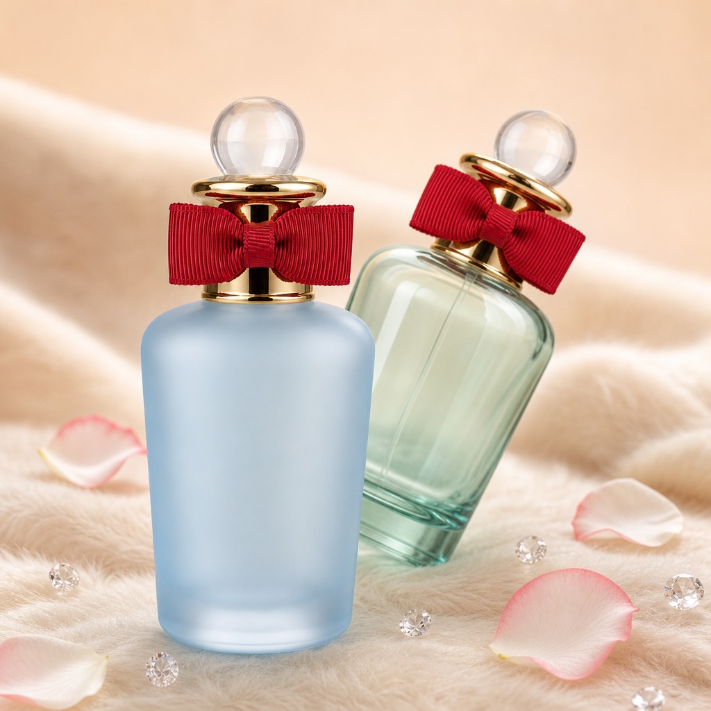 100ml Perfume Bottles Cylinder Glass Empty Spray Crimp Neck Round Cap