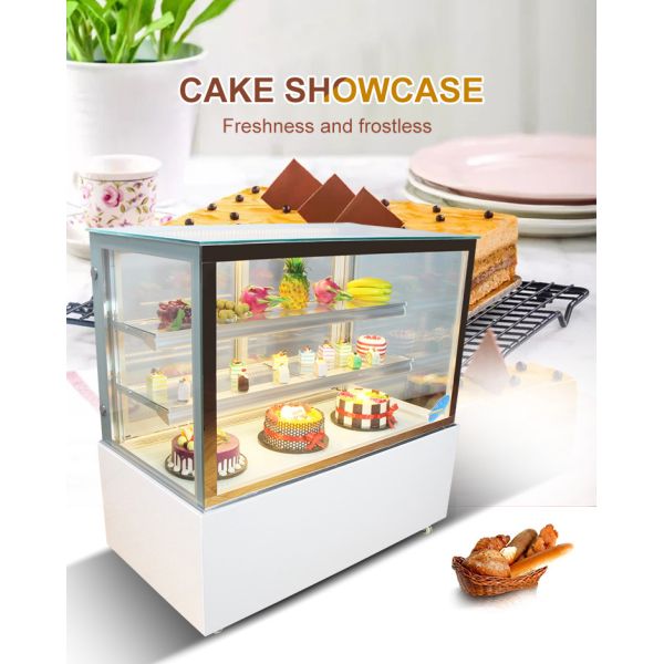 Multi Layer Transparent Glass Cake Shop Uses Storage Display Cake Display Freezer