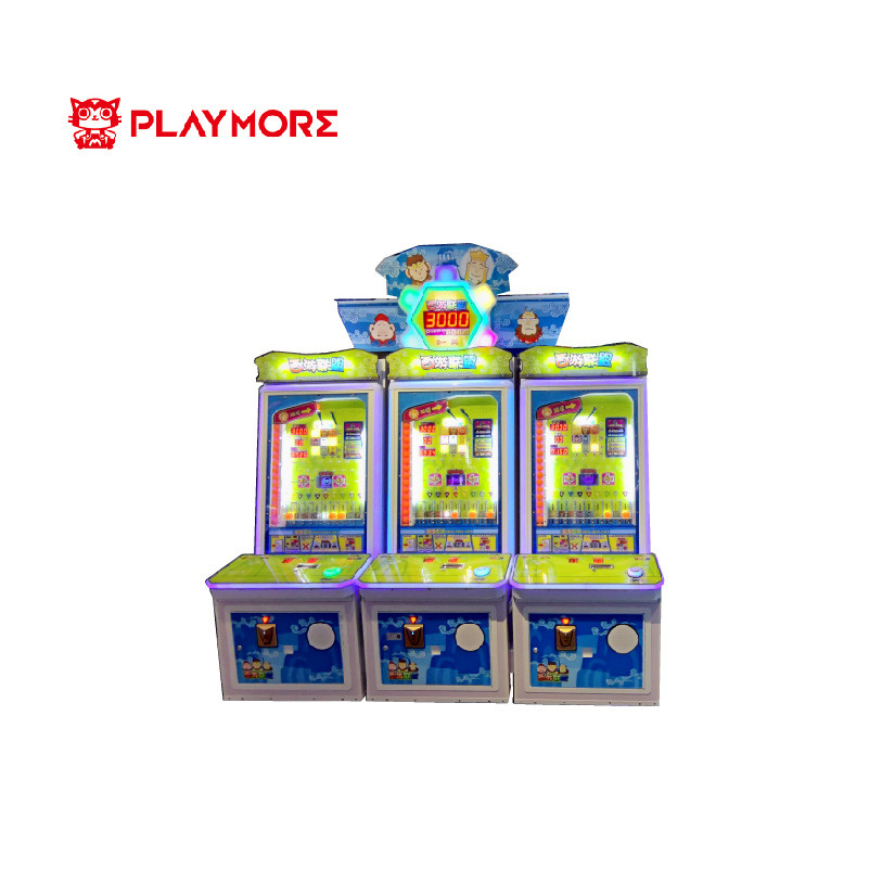 Coin Operated Lottery Treasure Quest Arcade Machine 540W Drop Ball Game 3 Players