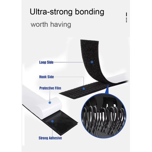 Nylon Hook And Loop Strap Black Velcro Straps Customized Color Size