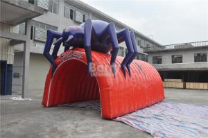 Wholesale Waterproof PVC Red Cool Spider Design Giant Inflatable Football Tunnel , Inflatable Tunnel Tent from china suppliers