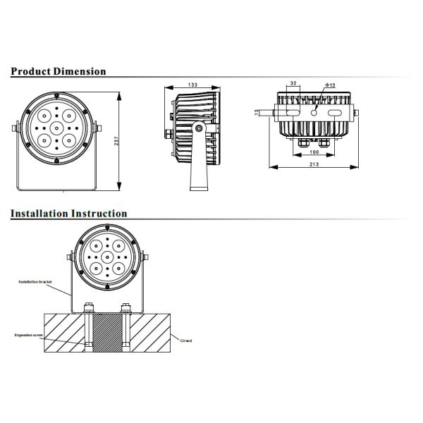 Waterproof 36W DC 24V RGBW LED Architectural Lighting