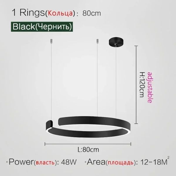 Mininalist Circle Rings Ceiling Chandeliers Hanging Pendant Lighting Aria Multi Light Chandelier（WH-AP-619）