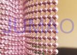 Pink Steel Ball Curtain , Architectural Decorative Ball Chain Beaded Curtain