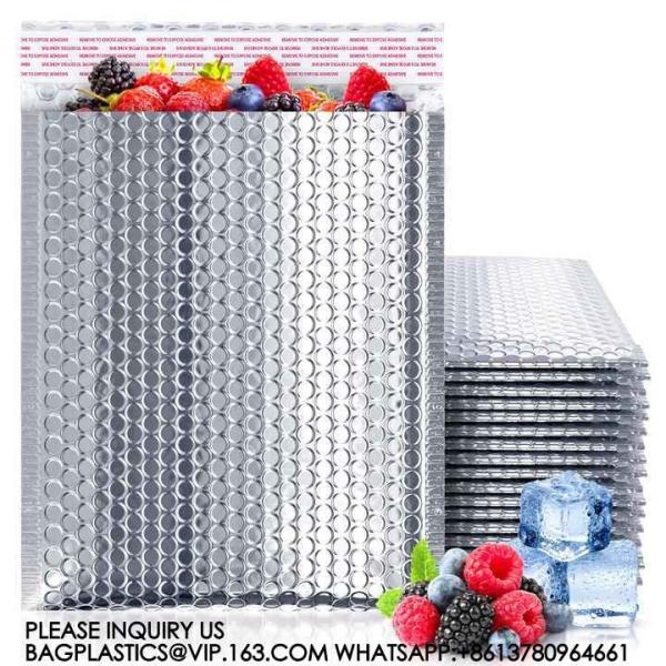 Waterproof Metallic Foil Thermal Bubble Shipping Mailer Envelopes Insulated Mailers For Cold Shipping