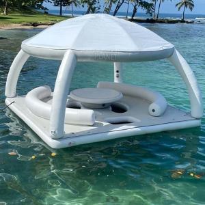 Wholesale Outdoor Entertainment Inflatable Floating Platform Inflatable Dock Tent Shade Floating Island from china suppliers