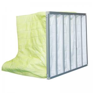 Wholesale Fire Retardant Pocket Air Filter AHU / Yellow F8 Non Woven Material With 6 Bags from china suppliers