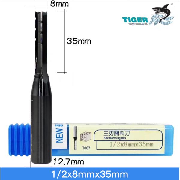 Three Blade 55HRC Tiger Bit Cnc Router Bit Straight Blade Woodworking Milling Cutter