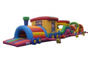 Indoor Playground Adult Inflatable Obstacle Course Race Fireproof With Climb Slide