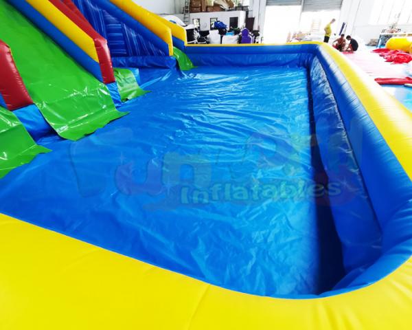 1000D Playground Bounce House Inflatable Water Slide With Pool