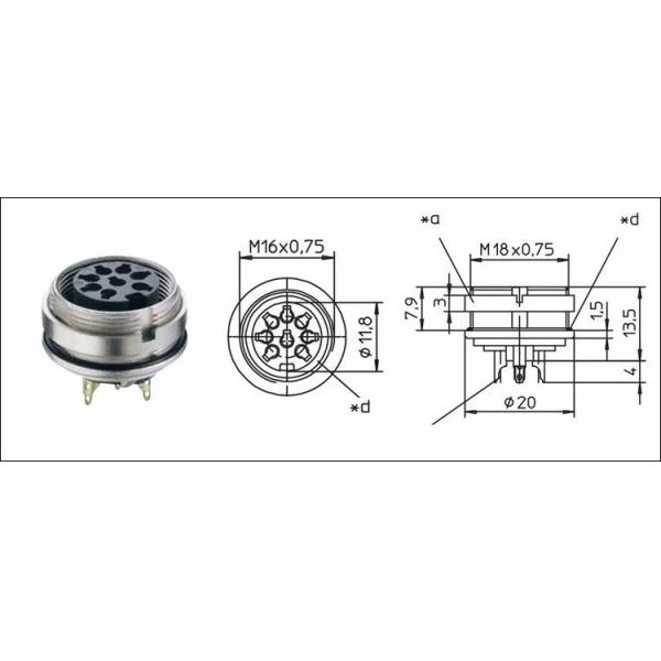Antenna 8pin AISG RET Cable With M16 Circular Connectors