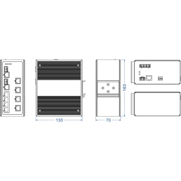 8 Port 100M Managed Industrial Ethernet Switch With 5 Years Warranty