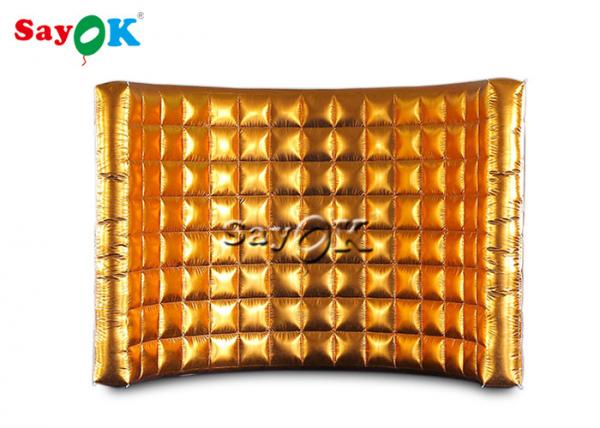 Quality Event Booth Displays Gold Curve Led Portable Photo Booth Wall For Party Advertising Wedding for sale