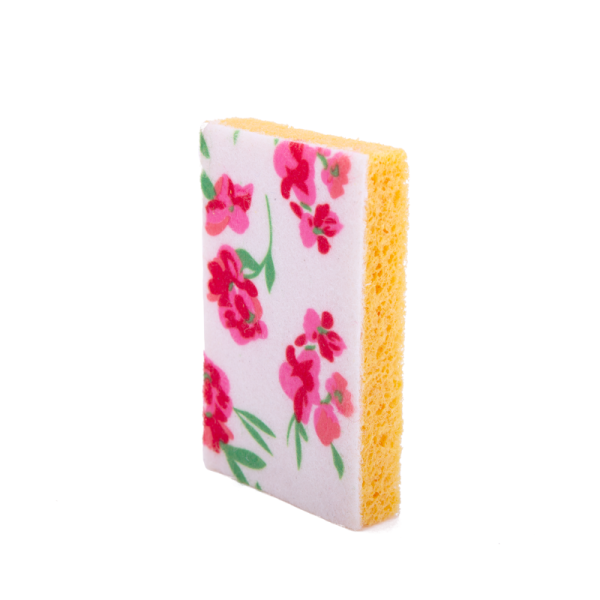Printed Cellulose Cleaning Sponge Natural Material For Kitchen Bath Use