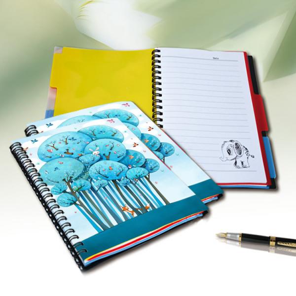 Lenticular PP / PET 45 Sheets 3D Flip Notebook A4 / A5 / A6 Size Plastic Hard Cover