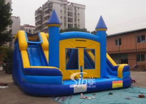 China Commercial inflatable bouncy castle with double slide and removable banner on sale