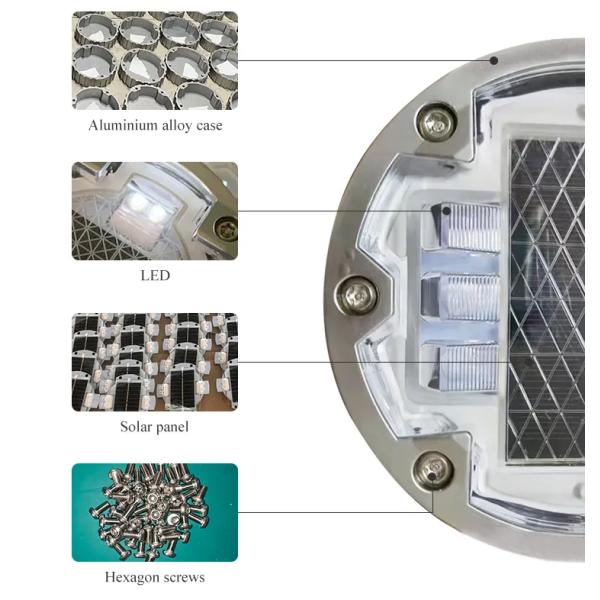 Wireless Solar Powered Road Reflectors Solid Cast Aluminum Solar Road Stud Lights