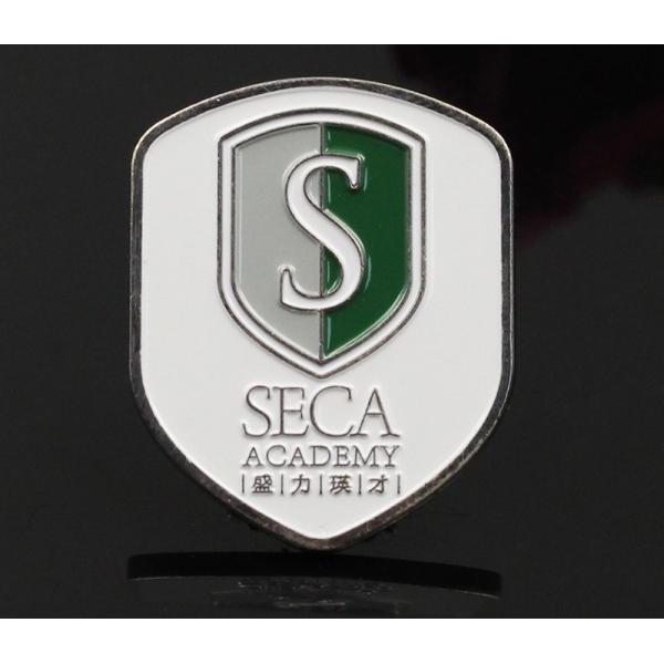 Zinc alloy paint filling color brooch pin activity badge shield stamping electroplating black nickel badge