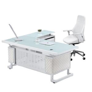 China Home Office Glass Desk Modern Style Convertible For Officeworks SGS Certificate on sale