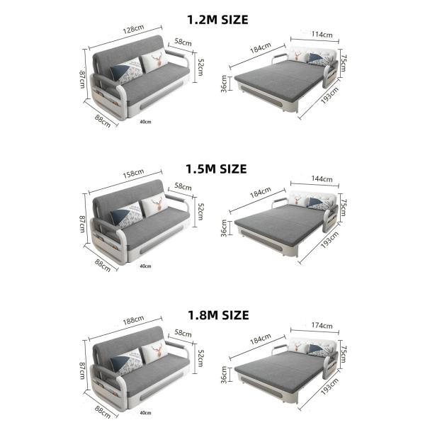 30005 Multipurpose Foldable Couch Bed , Living Room Convertible Sleeper Sofa