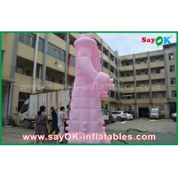 China Pink Oxford Cloth / PVC Inflatable Robot For Outside Advertising Products for sale
