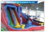 Exciting 3 Lanes Backyard Inflatable Water Slides With Swimming Pool