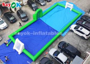 China Inflatable Football Game Green Color PVC Commercial Inflatable Soccer Field 20*8m 2 Years Warranty on sale