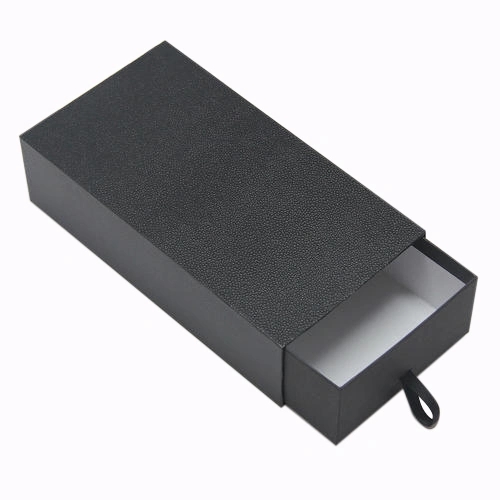 Rectangular Black 2mm Kraft Paper Drawer Box Silk Screen Printing