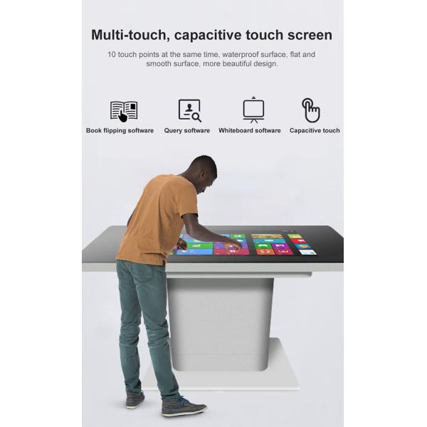 Restaurant Coffee Shop Multi-Touch Interactive Table 4k 43 Inch Waterproof Windows OS