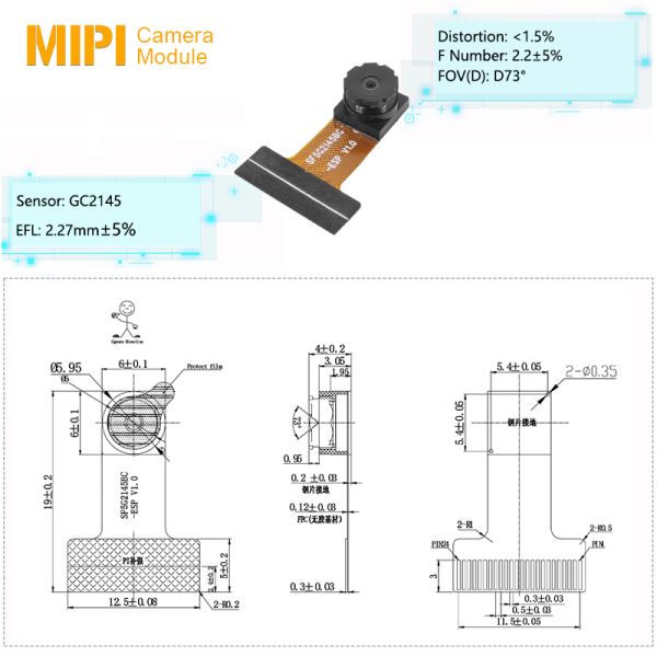 2MP 1080P Industrial AI Vision GC2145 CMOS DVP Camera Module