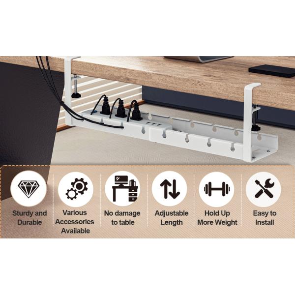 Wire Mesh Cable Tray for Desk Retractable and Perforated for Easy Cable Organization