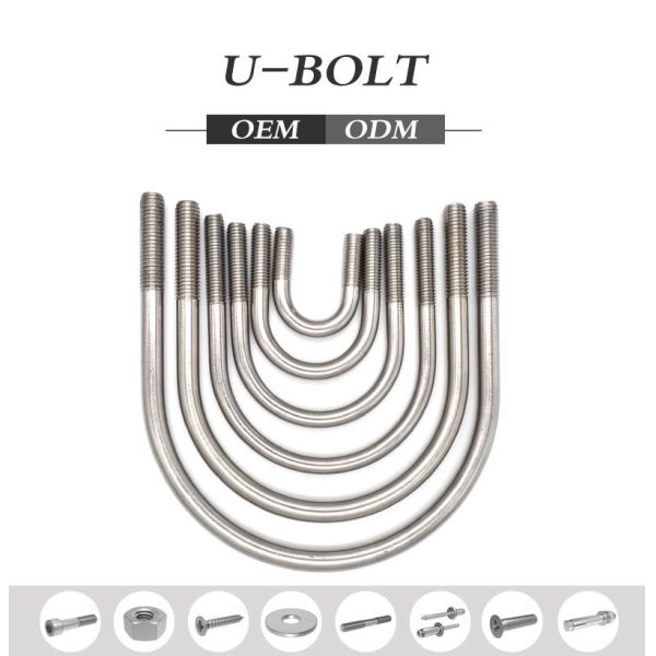Gr2 Titanium Stud U Bolt Nut 2 Lock Nuts For Industry