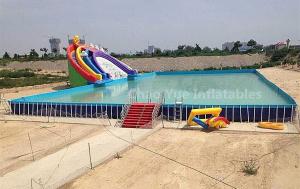 Wholesale Outdoor Above Ground Pool Metal Frame Swimming Pool for water park from china suppliers