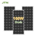 160W All Black Mono Solar Panel Bifacial Cells Customized