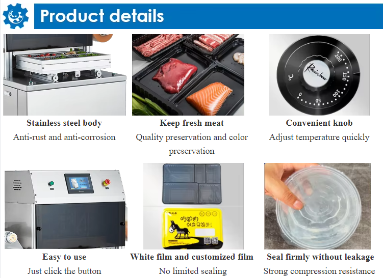Fully Automatic Vertical Modified Atmosphere Sealer DQ480L-E with Food Grade 304 Stainless Steel and 6061 Anodized Aluminum Mold for Automatic