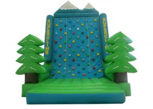 Green Tree Rock Climbing Wall Inflatable , Sports Games Bounce House With Climbing Wall