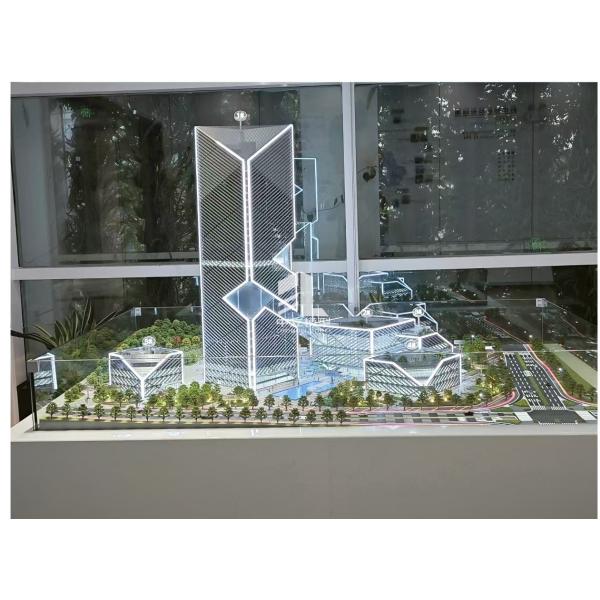 Real Estate Scale Model 1:100 Skyscraper Scale Models LED Illuminated