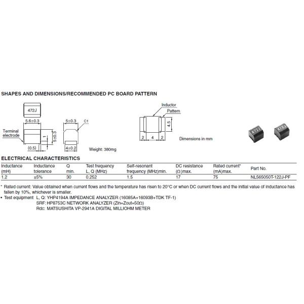 Ferrite Surface Mount Power Inductors Gray 5.6 × 5.0 × 5.0mm For Audio Visual Equipment